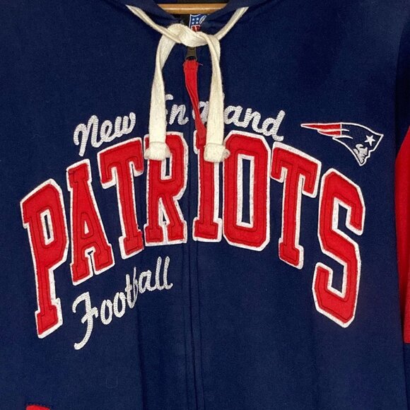 Vintage 2000s New England Patriots Full Zip Hooded Sweatshirt Size Large - Picture 3 of 8